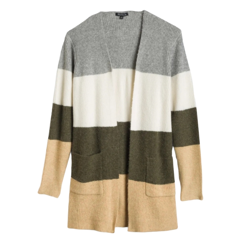 Pink Clover // Color Block Open Cardigan